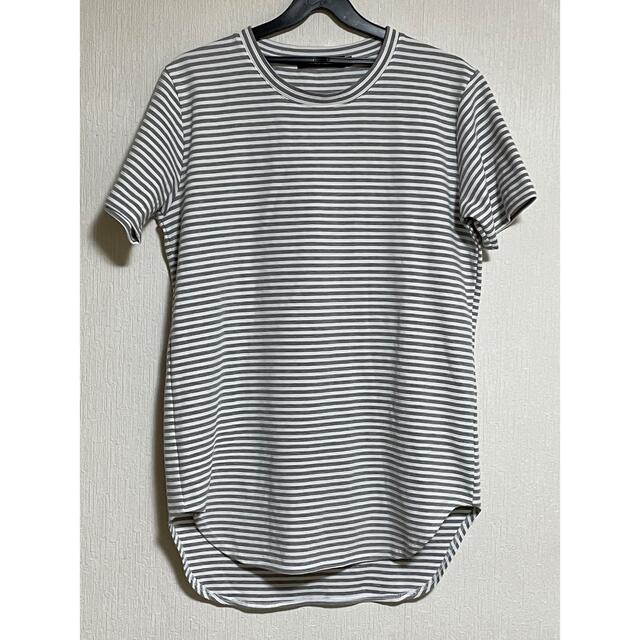 FUGA(フーガ)の美品　FUGA フーガ　ボーダー半袖Tシャツ　カットソー　白/グレー　46 メンズのトップス(Tシャツ/カットソー(半袖/袖なし))の商品写真