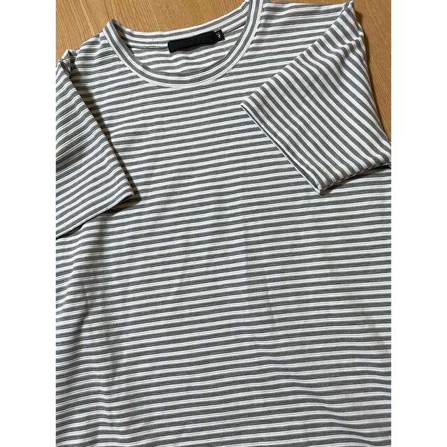 FUGA(フーガ)の美品　FUGA フーガ　ボーダー半袖Tシャツ　カットソー　白/グレー　46 メンズのトップス(Tシャツ/カットソー(半袖/袖なし))の商品写真