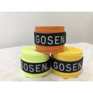 ゴーセン(GOSEN)のGOSEN グリップテープ 3個★オレンジ蛍光黄色ゴーセン マイバチ★色変更可(その他)