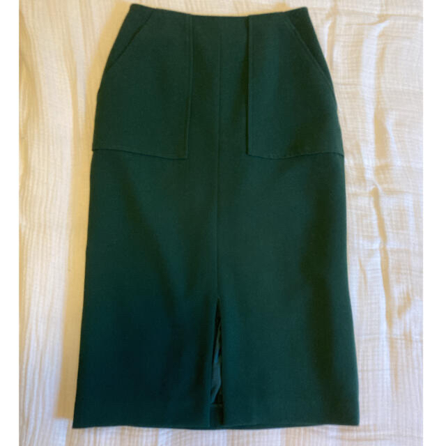 SHIPS(シップス)のSHIPS ダブルクロスポケットタイトスカート グリーン レディースのスカート(ひざ丈スカート)の商品写真
