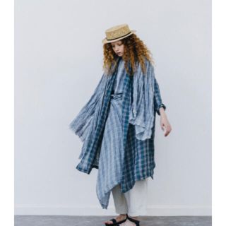 ネストローブ(nest Robe)のネストローブ　リネンガーゼ　マドラスチェック　ストール  新品(マフラー/ショール)