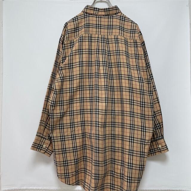 Burberrys バーバリー ノバチェックシャツ長袖 ベージュ 刺繍ロゴ XL Burberrys バーバリー ノバチェックシャツ長袖 ベージュ 刺繍ロゴ XL