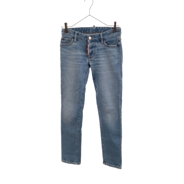 DSQUARED2 ディースクエアード JENNIFER CROPPED JEAN ウォッシュ加工 クロップドデニム デニムパンツ S75LB0289 インディゴ