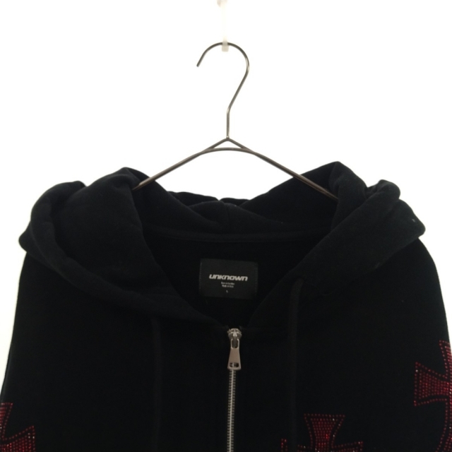 UNKNOWN アンノウン CROSS RHINESTONE ZIP UP クロスストーン ジップ