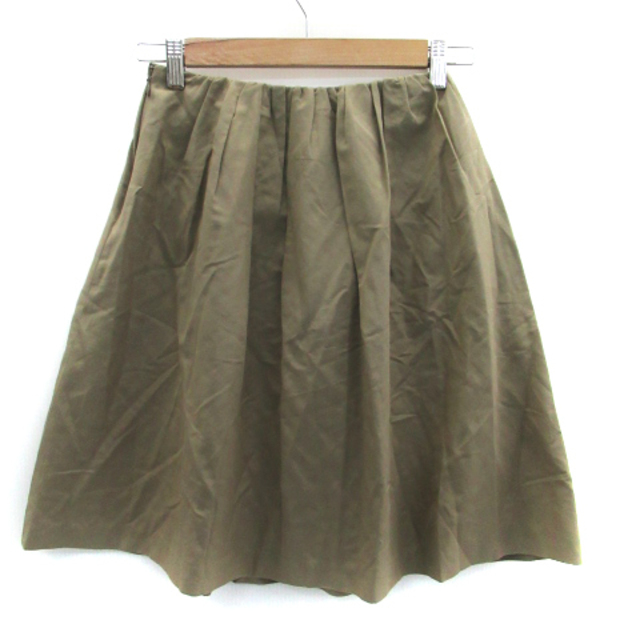 Ballsey(ボールジィ)のボールジー トゥモローランド フレアスカート ひざ丈 シルク混 34 カーキ レディースのスカート(ひざ丈スカート)の商品写真