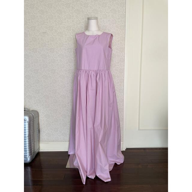Mite flare dress ピンクパープル レディースのワンピース(ロングワンピース/マキシワンピース)の商品写真