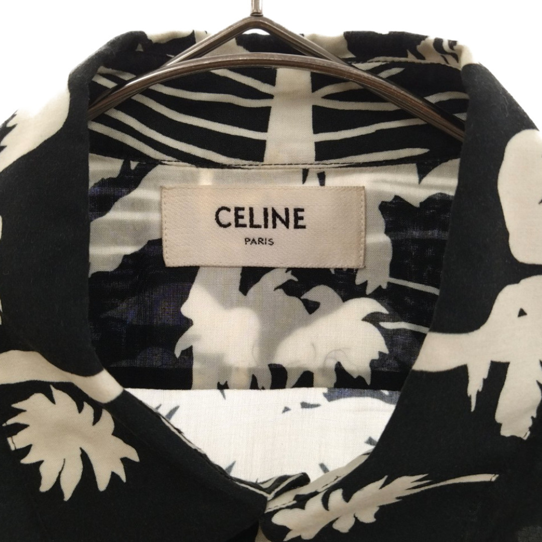 CELINE セリーヌ 21SS by Hedi Slimane ドラッグストアカラーパームツリープリント クラシック長袖シャツ 2C028466M ブラック