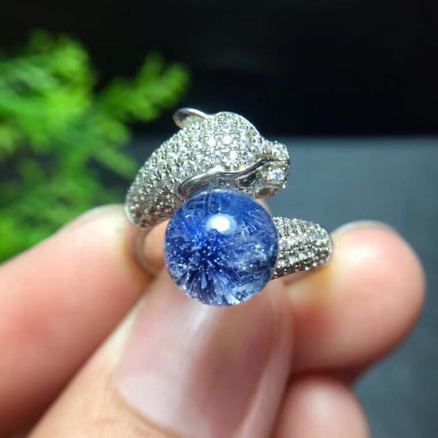 ⭐︎【天然】ブルールチル デュモルチエライト リング s925 8mm 買得