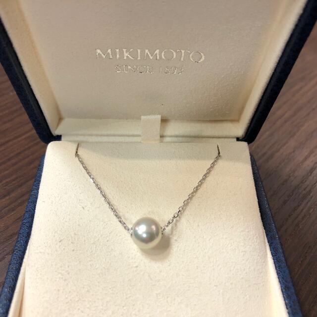 ネックレス ダブル/ミストブルー ⭐️MIKIMOTO ミキモト K18 一粒