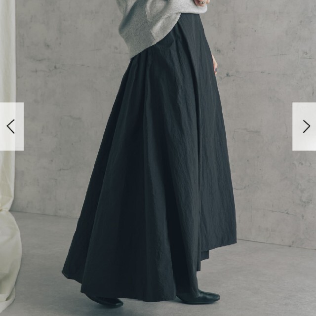 ATON/ HAND DYE TUCK FLARED SKIRT - ロングスカート