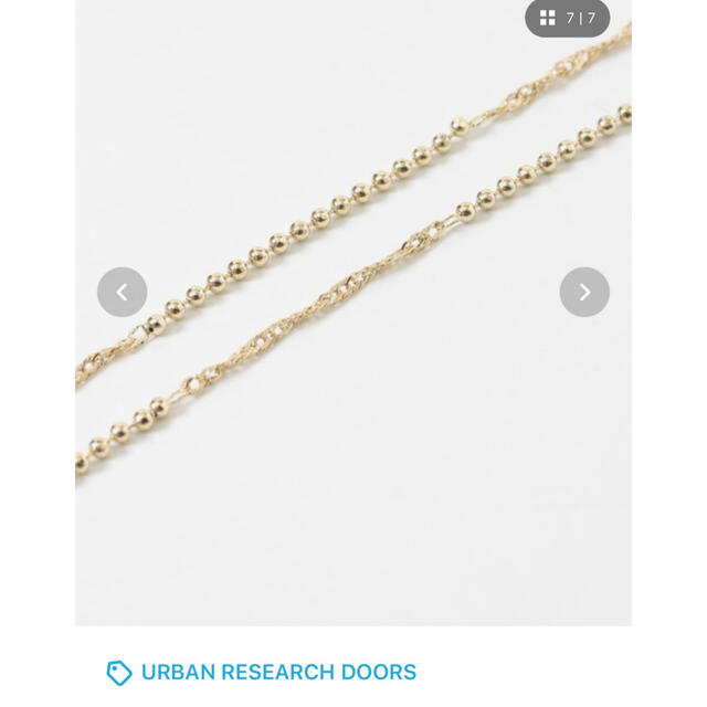 URBAN RESEARCH DOORS(アーバンリサーチドアーズ)のURBAN RESEARCH DOORS ミックスチェーンネックレス ゴールド レディースのアクセサリー(ネックレス)の商品写真