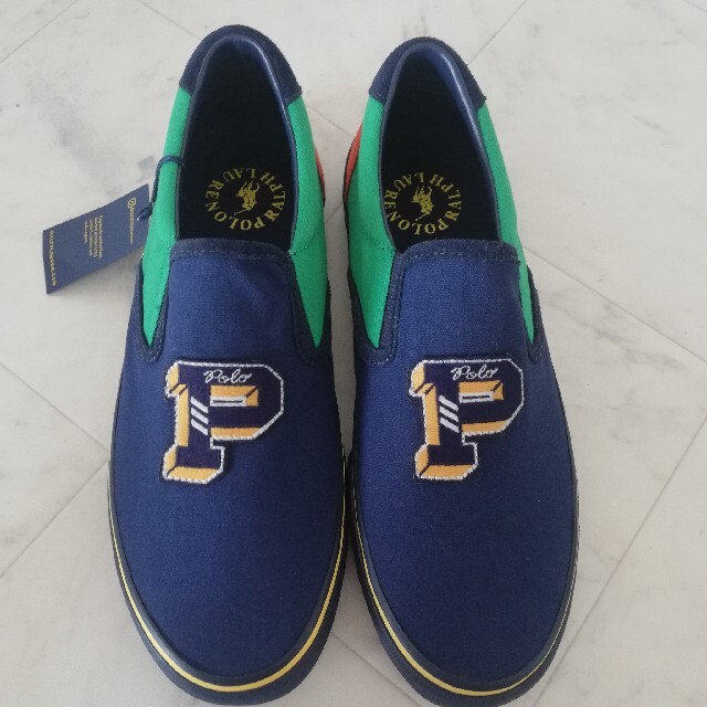 POLO RALPH LAUREN(ポロラルフローレン)の未使用!!ポロラルフローレン POLO スリッポン スニーカー UK7.5 メンズの靴/シューズ(スリッポン/モカシン)の商品写真