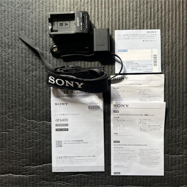 SONY(ソニー)の【中古】SONY α6400（ILCE-6400Y）ダブルズームセットおまけ多数 スマホ/家電/カメラのカメラ(ミラーレス一眼)の商品写真