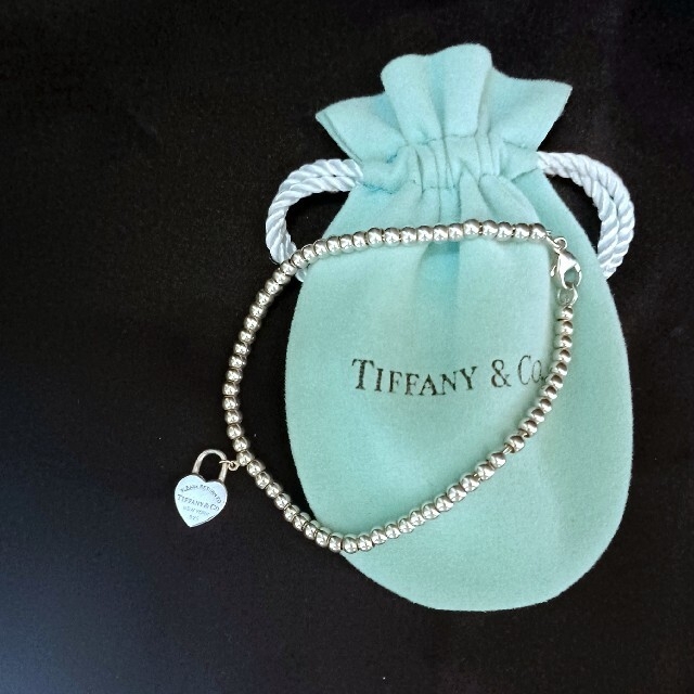 【Tiffany & Co.】 ミニ ハート ロック ビーズ ブレスレット