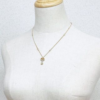 ★極美品★GUCCI グッチ クリスタル付き ダブルG キーネックレス ゴールド