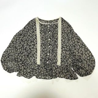 ダブルクローゼット(w closet)のダブルクローゼット 花柄シフォンブラウス aa007(シャツ/ブラウス(長袖/七分))