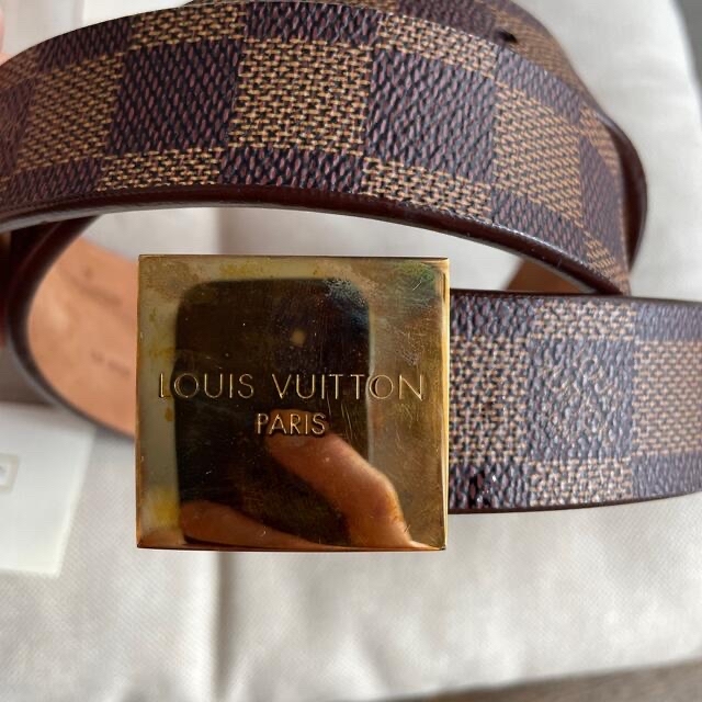 LOUIS VUITTON(ルイヴィトン)のルイヴィトン LOUIS VUITTON ベルト ダミエ・エベヌ ゴールド金具 レディースのファッション小物(ベルト)の商品写真