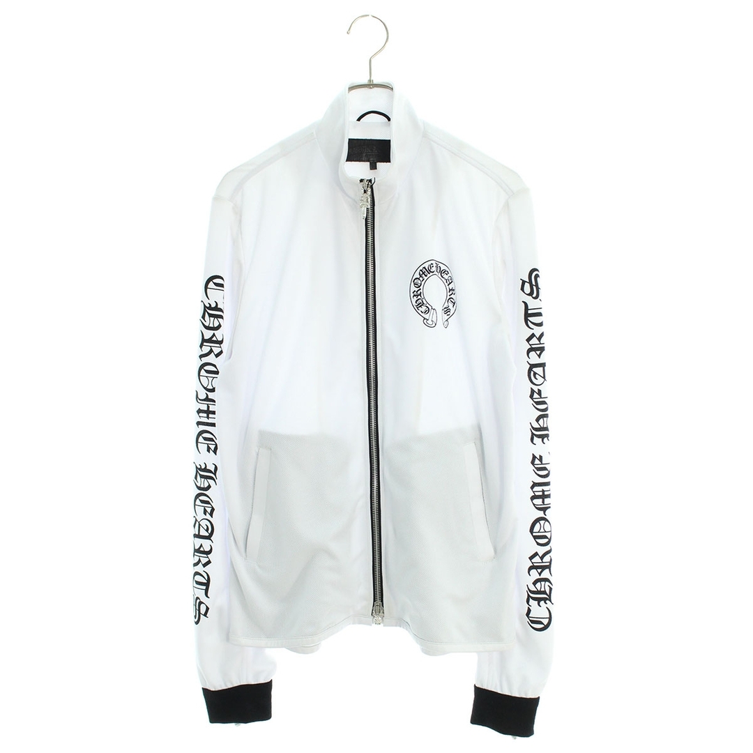 クロムハーツ TRACK JACKET/トラックジャケット レザー切替カシミヤ混ダガージップジャージブルゾン  メンズ M