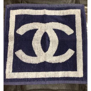 シャネルタオル♡CHANEL デカココ ネイビー×グレー-