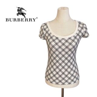 バーバリーブルーレーベル(BURBERRY BLUE LABEL)のバーバリー　ブルーレーベル トップス　半袖　ノバチェック　白　ピンク　38(Tシャツ(半袖/袖なし))