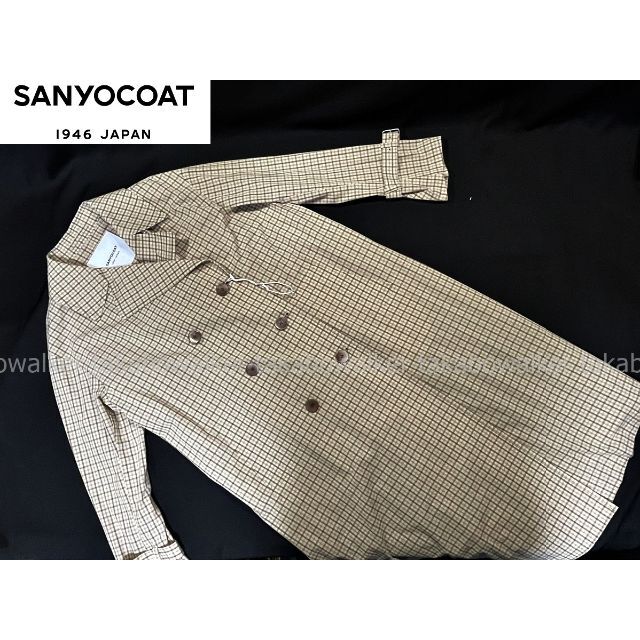 SANYO(サンヨー)のSANYO COAT サンヨーコート チェック トレンチコート(38) レディースのジャケット/アウター(トレンチコート)の商品写真