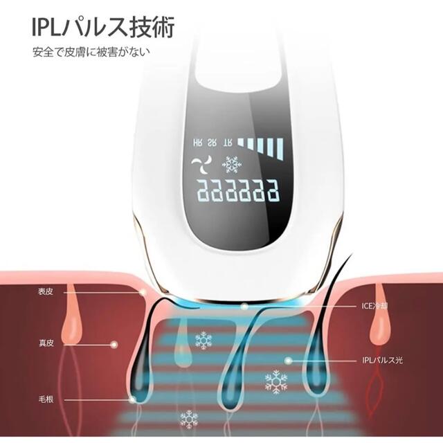 脱毛器 冷感 IPL 光 5段階調節 99万発照射 男女兼用 全身 3