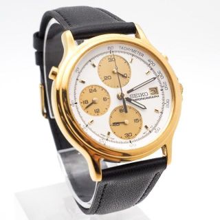 セイコー(SEIKO)の《一点物》SEIKO 腕時計 ゴールド クロノグラフ クォーツ ヴィンテージ(腕時計(アナログ))