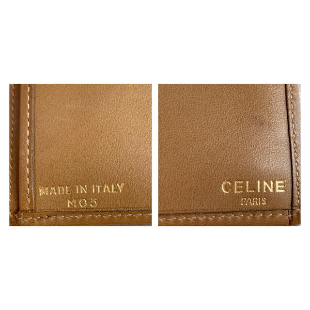 CELINE セリーヌ ヴィンテージ Cマーク 馬車金具 折り財布 ベージュ