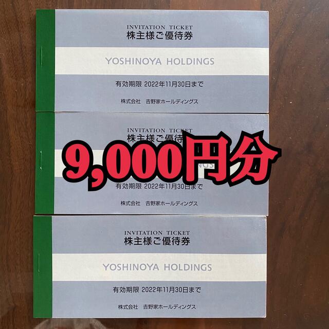 吉野家　株主優待　9,000円分