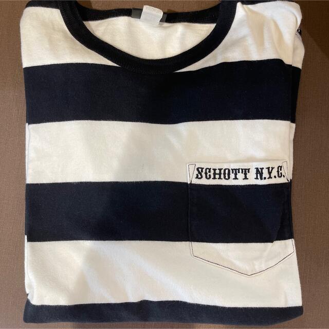 schott(ショット)のschott ショット　ボーダー　tシャツ　シャツ　ポケットtシャツ アメカジ メンズのトップス(Tシャツ/カットソー(半袖/袖なし))の商品写真