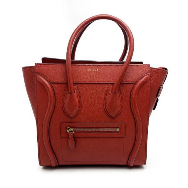最安 celine セリーヌ CELINE ハンドバッグ/マイクロショッパー/カーフ/レッド/赤/1 ハンドバッグ CELINE セリーヌ トートバッグ 赤