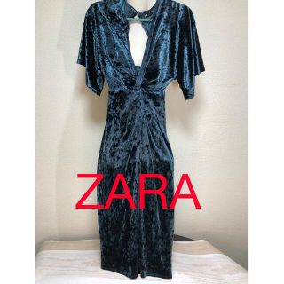 ザラ(ZARA)のZARAロングドレス(Mサイズ)花柄です。(ロングドレス)