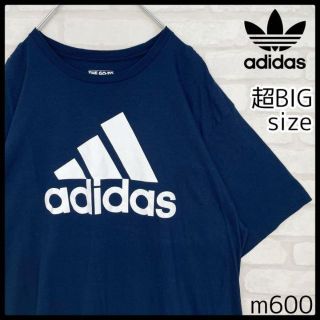 アディダス(adidas)の【超BIG】adidas アディダス デカロゴ パフォーマンスロゴ Tシャツ 紺(Tシャツ/カットソー(半袖/袖なし))