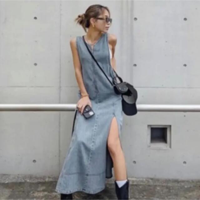 aclent アクレント デニム ワンピ - ロングワンピース/マキシワンピース