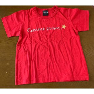 コムサイズム(COMME CA ISM)の＊未使用美品!!COMME CA ISM ロゴプリントTシャツ 100♪赤(Tシャツ/カットソー)