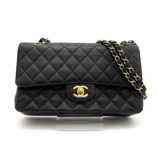 シャネル(CHANEL)の良品 シャネル マトラッセ 25 ダブルフラップ チェーン ショルダーバッグ 黒(ショルダーバッグ)