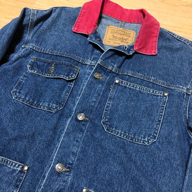 希少デザイン 90s USA製 levi's 57580 デニム カバーオール