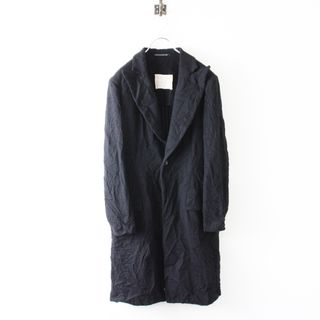 ヨウジヤマモト(Yohji Yamamoto)のYohji Yamamoto + NOIR ヨウジ ヤマモト+ ノワール シワ加工 ウール ロングコート 1/ブラック ハオリ 羽織 上着【2400012902947】(その他)