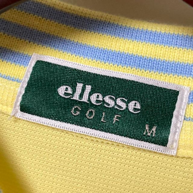 ellesse(エレッセ)の【GOLFウェア】ellesse ポロシャツ 半袖 ゴルフ ロゴ 刺繍 イエロー スポーツ/アウトドアのゴルフ(ウエア)の商品写真