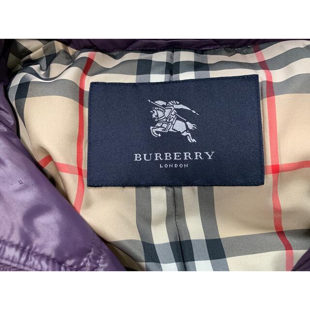 BURBERRY(バーバリー)の【未使用近い極美品】BURBERRYバーバリーダウンジャケットパープルレディース レディースのジャケット/アウター(ダウンジャケット)の商品写真