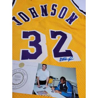 チャンピオン(Champion)の【超貴重】NBA マジック・ジョンソン 直筆サイン入りユニフォーム ※証明写真(バスケットボール)