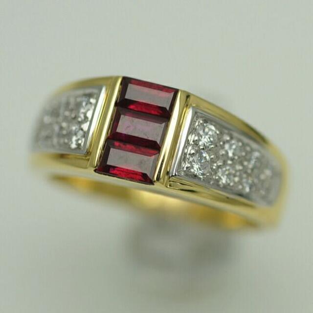 ダイヤモンド×ルビー リング K18YG 0.37ct 0.35ct 3.2g minnade-ganbaro.jp
