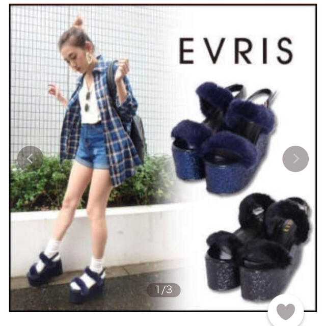 EVRIS(エヴリス)のevris ファーサンダル レディースの靴/シューズ(サンダル)の商品写真