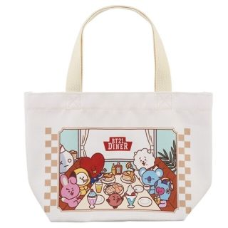 ビーティーイシビル(BT21)の一番くじ BT21 Diner トートバッグ白(キャラクターグッズ)