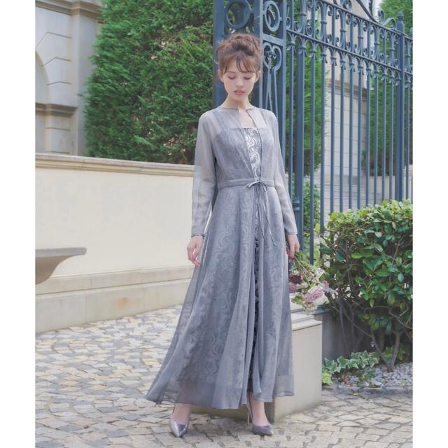 美品❤️GIRL etoll. 幾何学チュールジャガードワンピースドレス 結婚