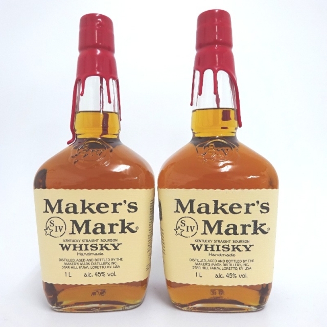 未開封★Maker's Mark【メーカーズマーク】 レッドトップ 2本セット 1000ml 箱なし