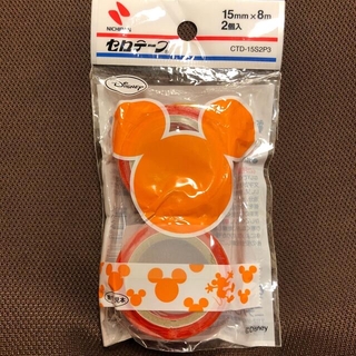 ミッキーマウス(ミッキーマウス)のマリ様専用セロテープ　ミッキー柄　15mm✖︎8m  2個入　オレンジ＋赤セット(キャラクターグッズ)