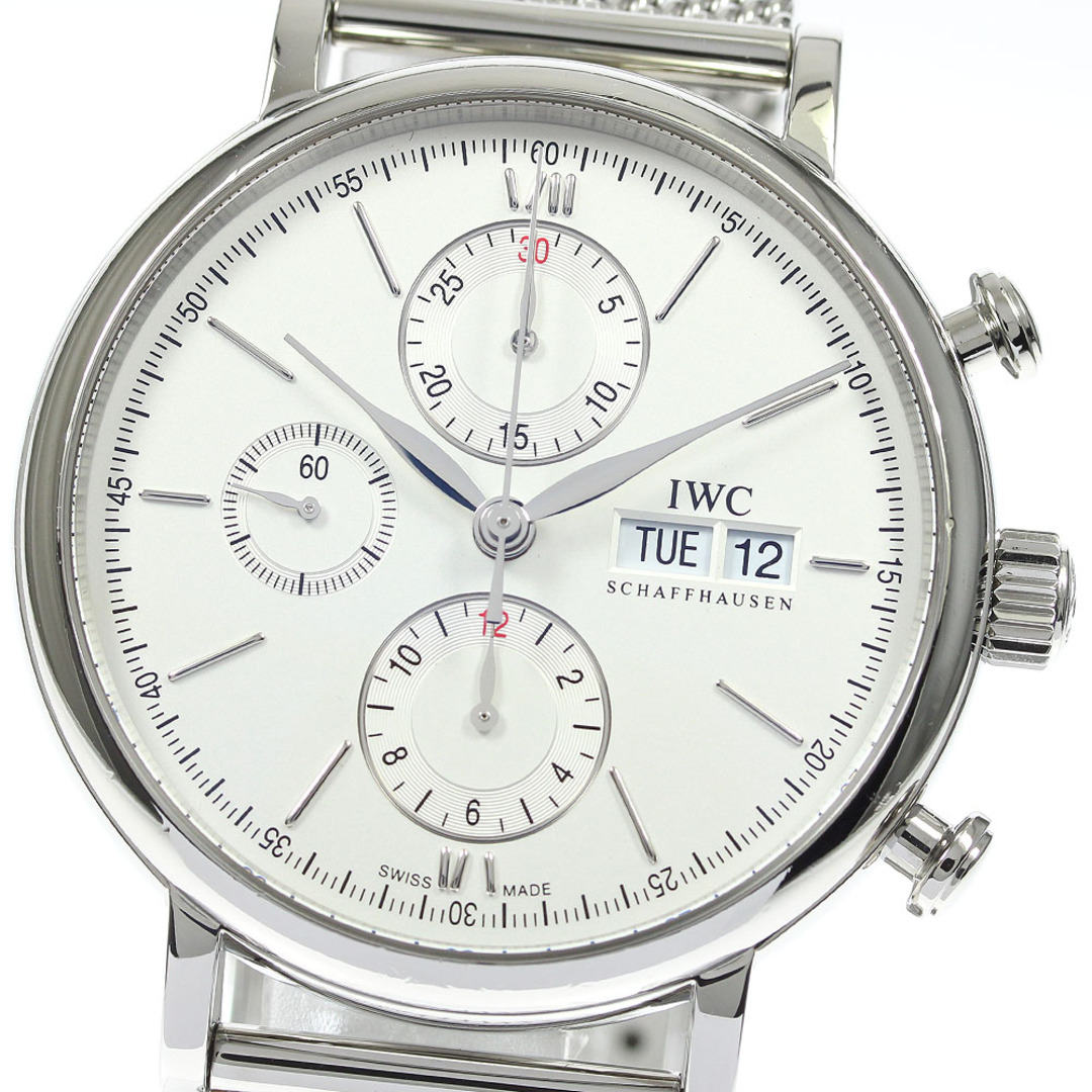 ☆良品【IWC SCHAFFHAUSEN】IWC ポートフィノ クロノグラフ　デイデイト IW391015 自動巻き メンズ_699100【ev10】