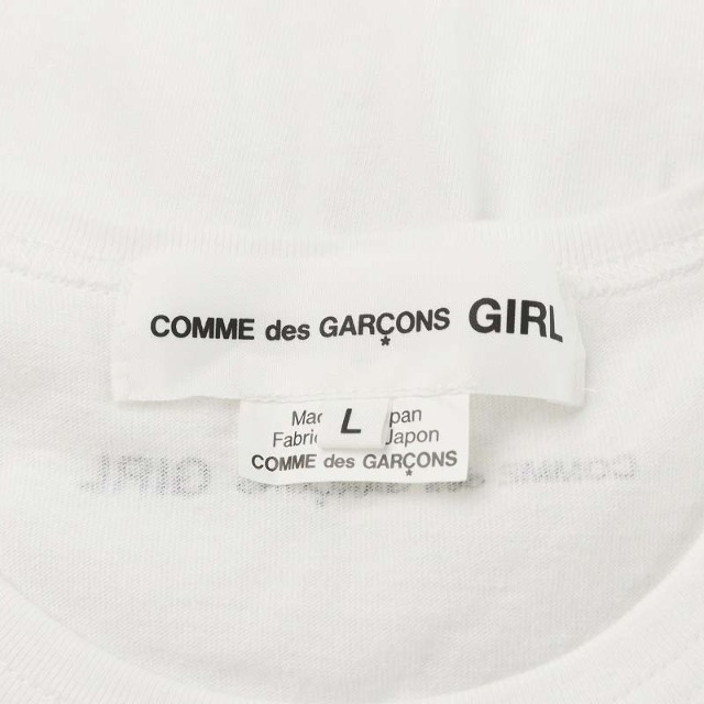 COMME des GARCONS(コムデギャルソン)のコムデギャルソン ガール Tシャツ カットソー 半袖 L 白 黒 赤 レディースのトップス(Tシャツ(半袖/袖なし))の商品写真