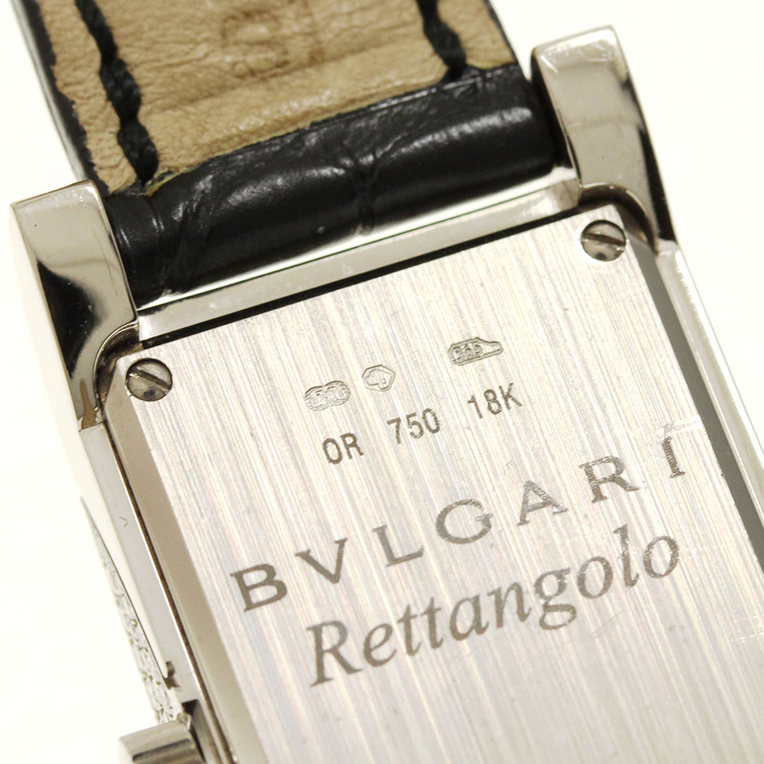 【BVLGARI】ブルガリ レッタンゴロ K18WG ダイヤ文字盤 RTW39G クォーツ レディース_689533  【232】【ev15】